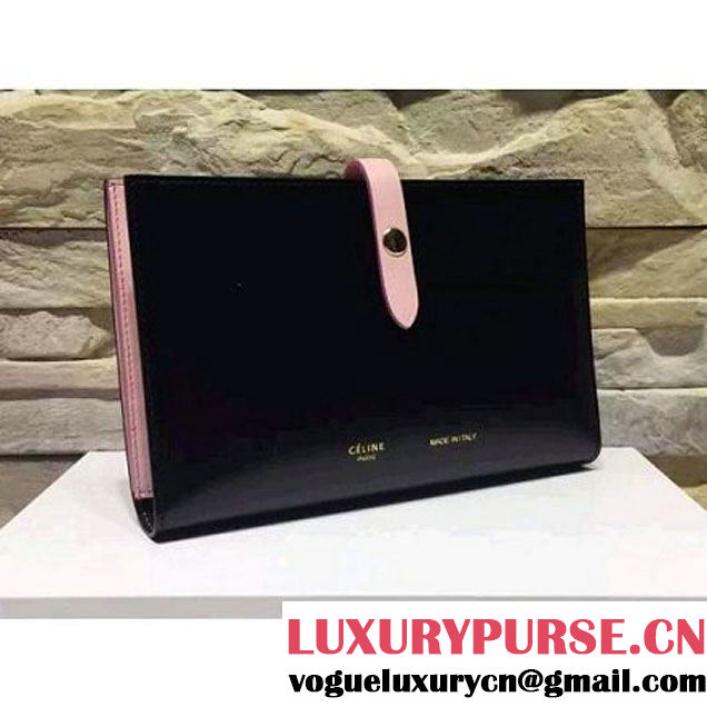 Celine 101423 Strap Large Multifunction In Black/Pink Calfskin Summer 2015 (1A145-052708 )