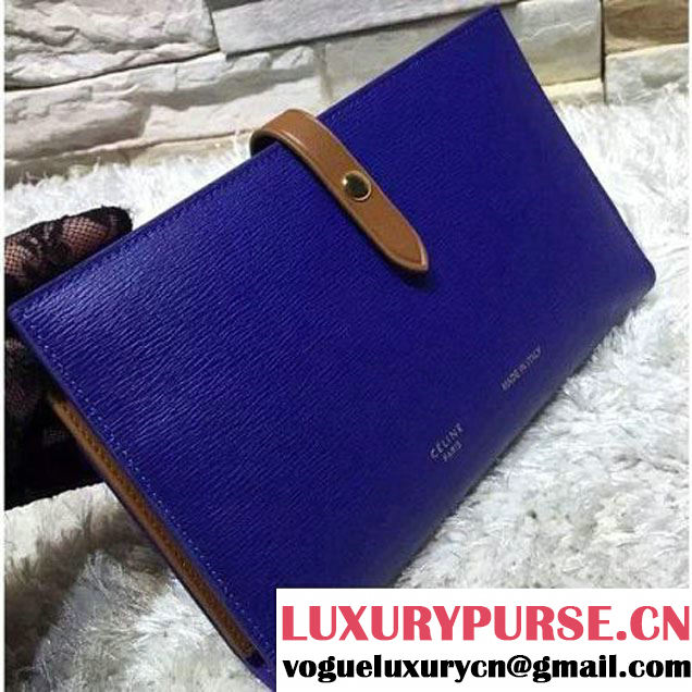 Celine Strap Large Multifunction In Indigo Calfskin Liege Fall 2015 (2A193-110401 )