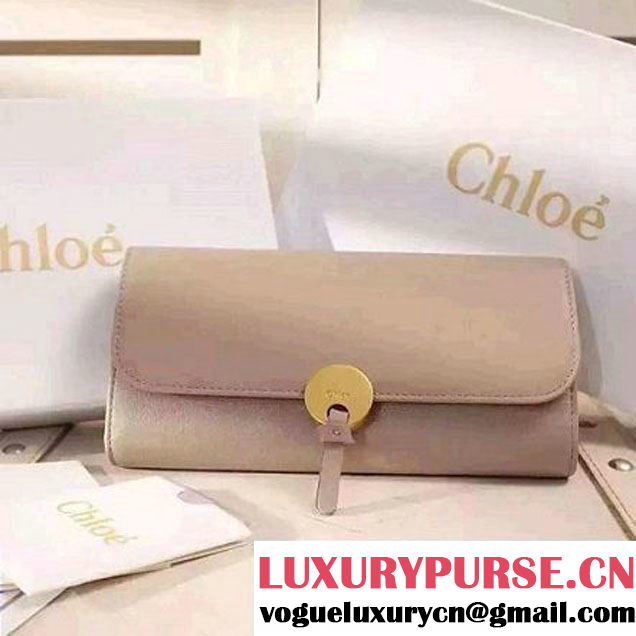 Chloe 3P0809 Smooth & Grained Calfskin Wallet Beige (1A069-6070802 )