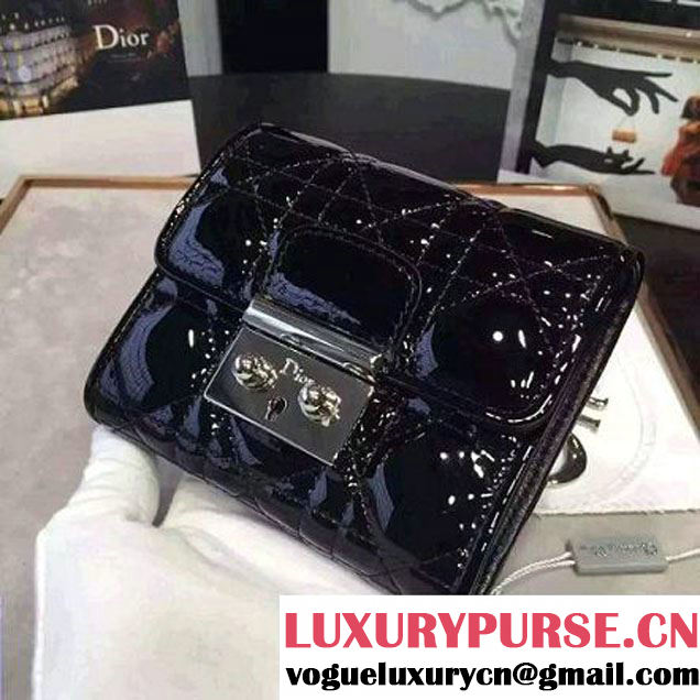 Dior Miss Dior Patent Lambskin Short Wallet Black (1C065-6041105 )