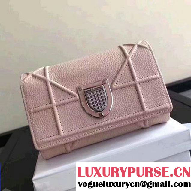 Dior Diorama élancée Wallet in Grained Calfskin Pink 2017 (1C065-7102722 )