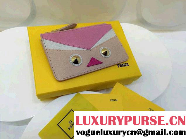 Fendi Bird Eyes Leather Zip Pouch Pink 2014