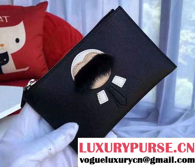 Fendi Karlito Coin Purse Black 2016