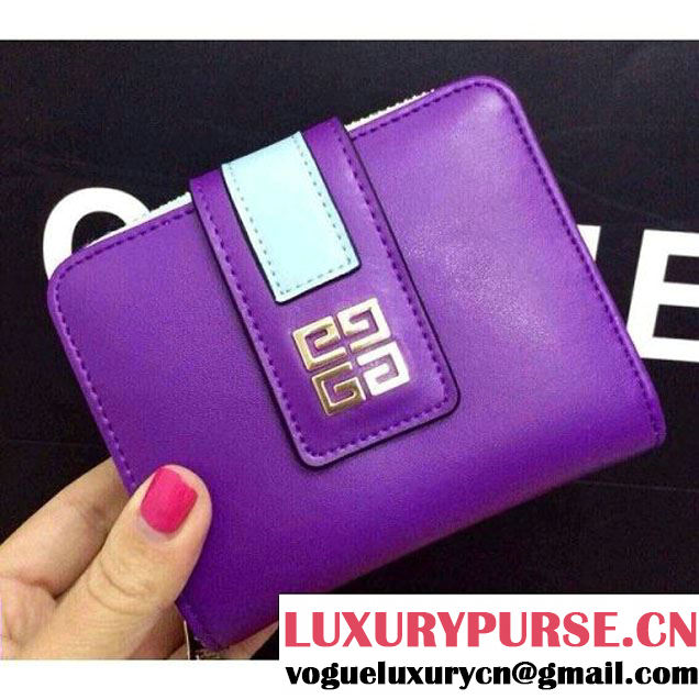 Givenchy Purple Calfskin Leather Wallet (2b082-030920 )