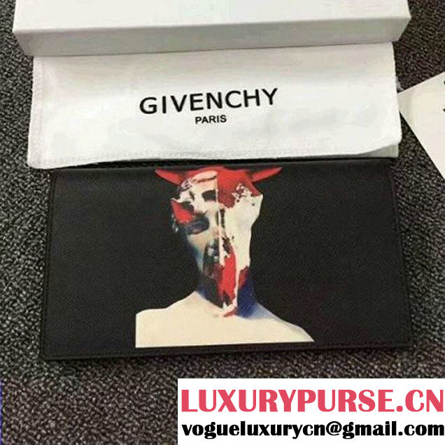 Givenchy Long Forded Wallet In Black Leather With Head Print (YS-7032419 )