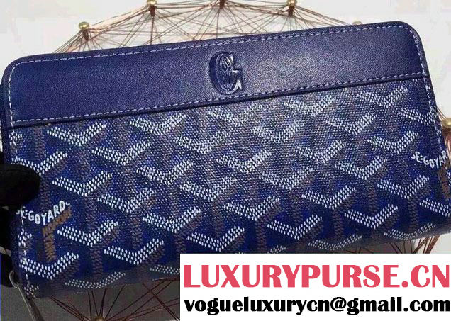 Goyard Zip Wallet Dark Blue