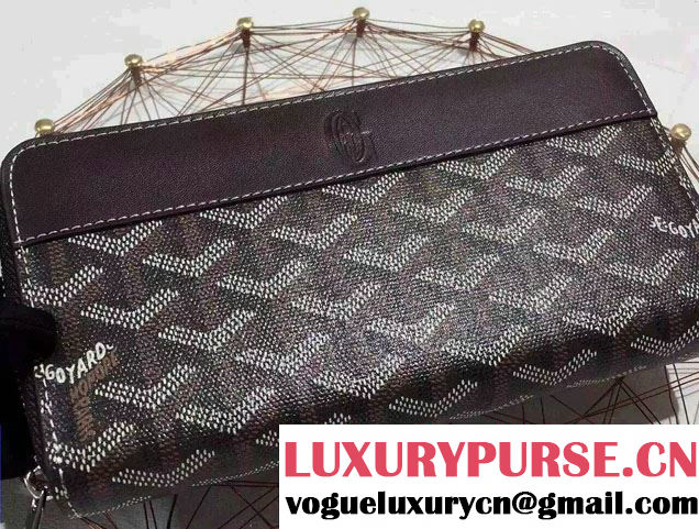 Goyard Zip Wallet Coffee