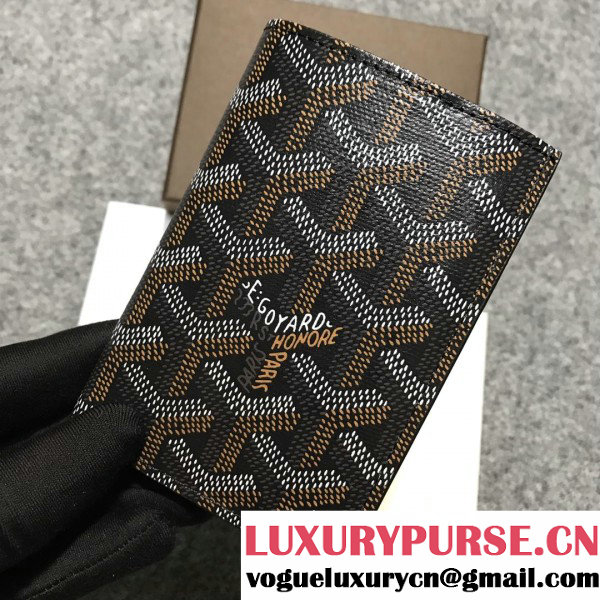 Goyard Passport Holder Wallet Monogram Chevron Multicolor Black