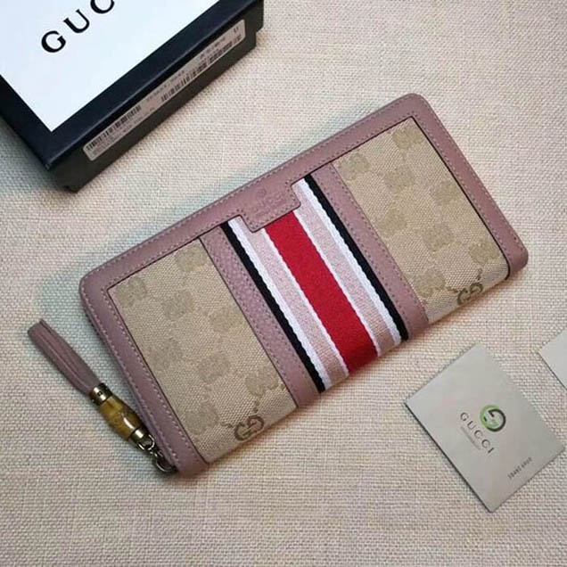 Gucci GG canvas zipper wallet 353651 pink