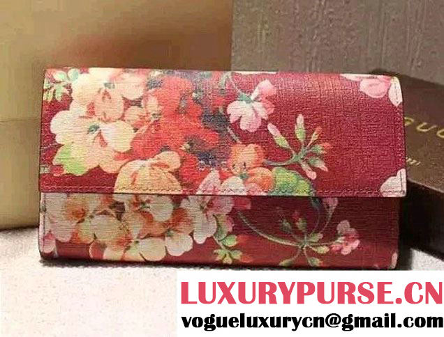 Gucci Blooms Print Wallet 410100 Red 2016