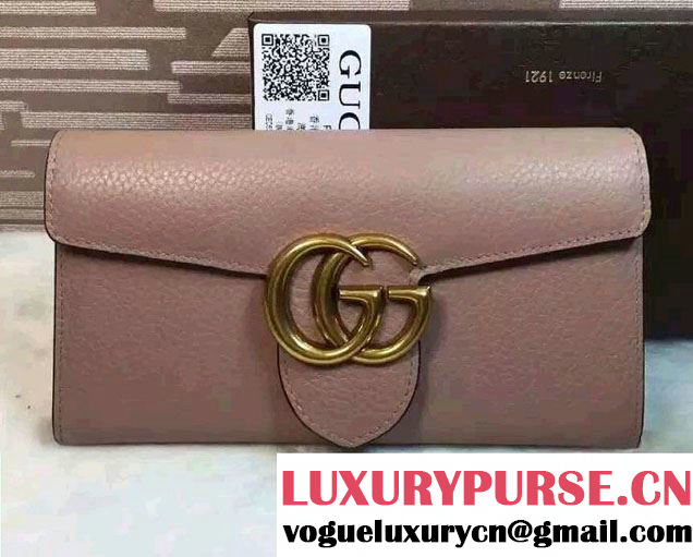 Gucci GG Marmont Continental Wallet 400586 Nude Pink 2016