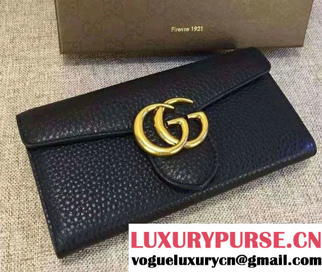 Gucci GG Marmont Continental Wallet 400586 Black 2016