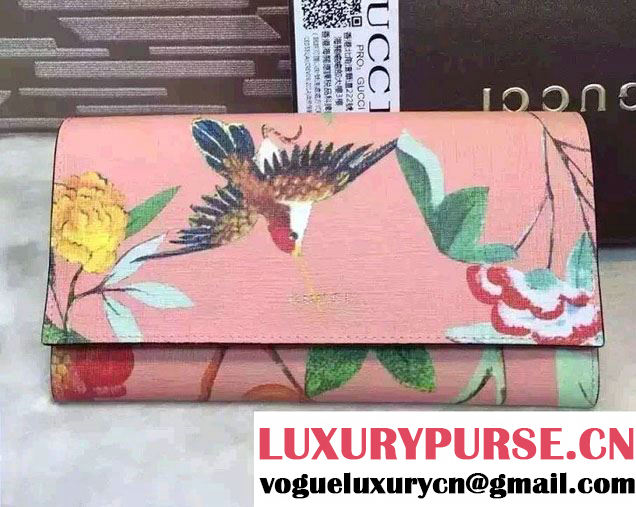 Gucci Leather Continental Wallet 424892 Tian Pink 2016