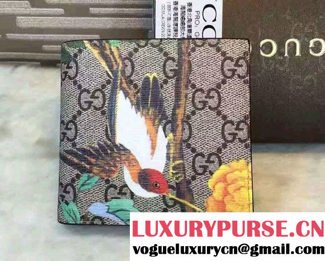 Gucci Tian GG Supreme Wallet 427008 Coffee 2016