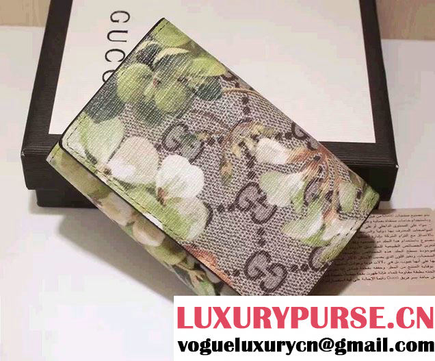 Gucci Key Case Wallet 410078 Green Blooms 2016