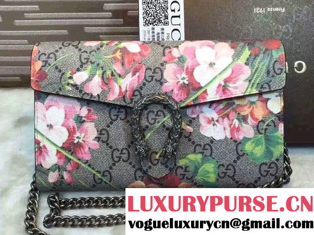 Gucci Dionysus Mini Chain Wallet Bag 401231 Red Blooms 2016