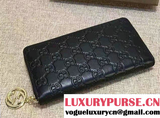 Gucci Icon Signature Wallet 409342 Black 2016