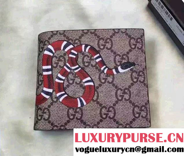 Gucci GG Supreme Wallet 451268 Snake 2016