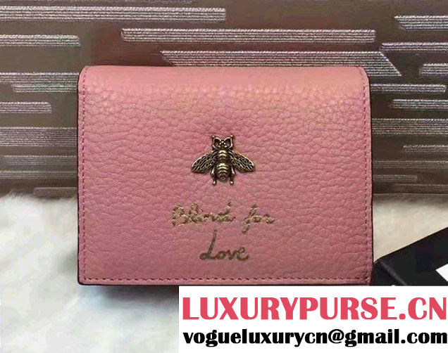 Gucci Animalier Bee And Blind For Love Card Case 460185 Pink 2016