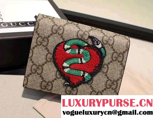 Gucci Embroidered Heart And Snake Limited Edition Card Case 456867 2016