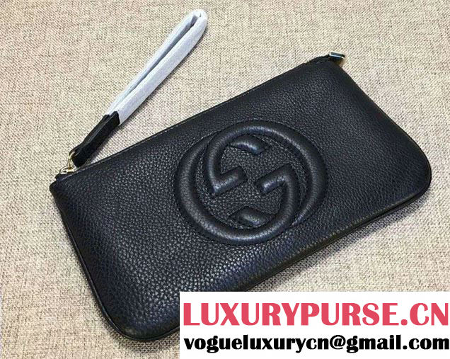 Gucci Soho Leather Wrist Wallet 295840 Black