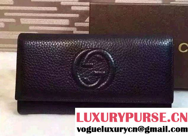 Gucci Soho Leather Continental Wallet 282414 Black