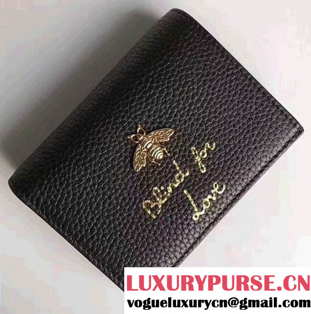 Gucci Animalier Bee And Blind For Love Wallet Black