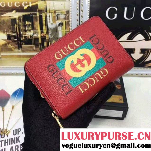 Gucci Logo Leather Card Case 496319 Red 2017 (XYS-7102411 )