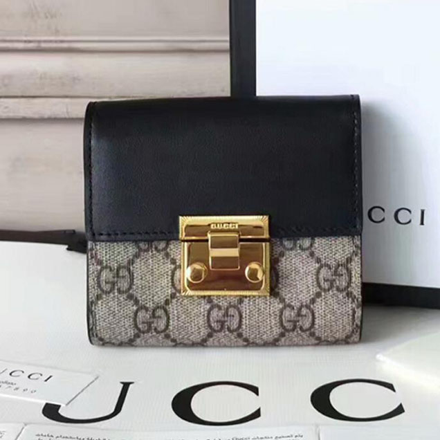 Gucci Real Leather Wallet 453155 Black