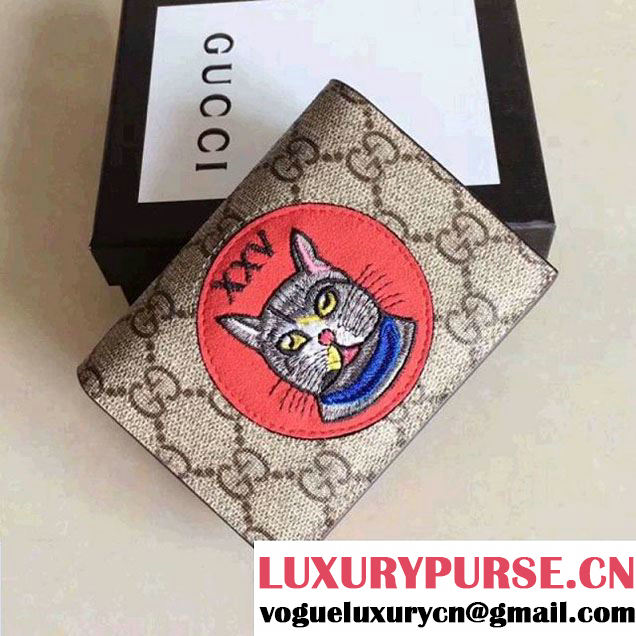 Gucci Cat Embroideried GG Card Case 506277 2018 (XYS-8010526 )