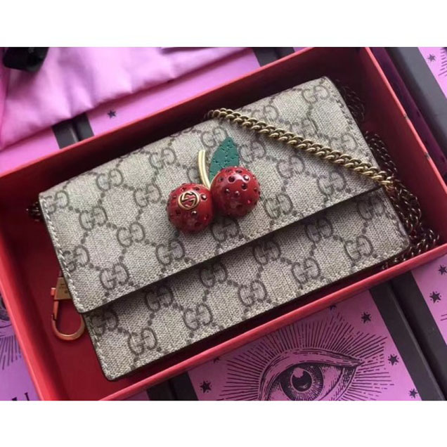 Gucci GG Supreme Mini Bag With Cherries 481291 2018