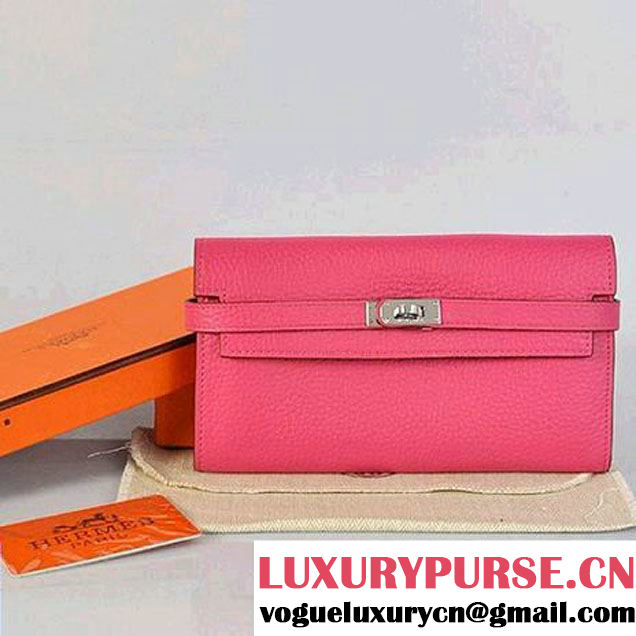 Hermes Kelly Wallet Togo Leather Bi-Fold Purse A708 Peach