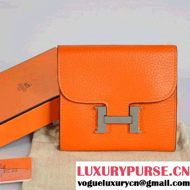 Hermes Constance Wallets Togo Leather A608 Orange