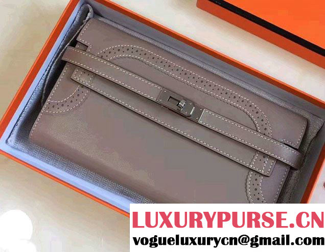 Hermes Lace Kelly Long Wallet in Swift Leather 2017