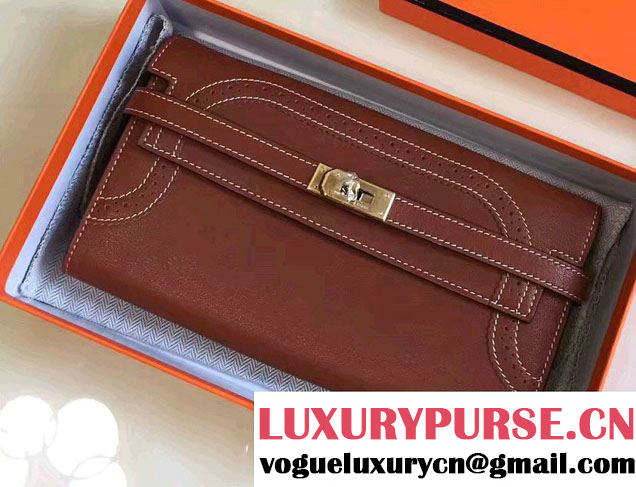 Hermes Lace Kelly Long Wallet in Swift Leather 2017