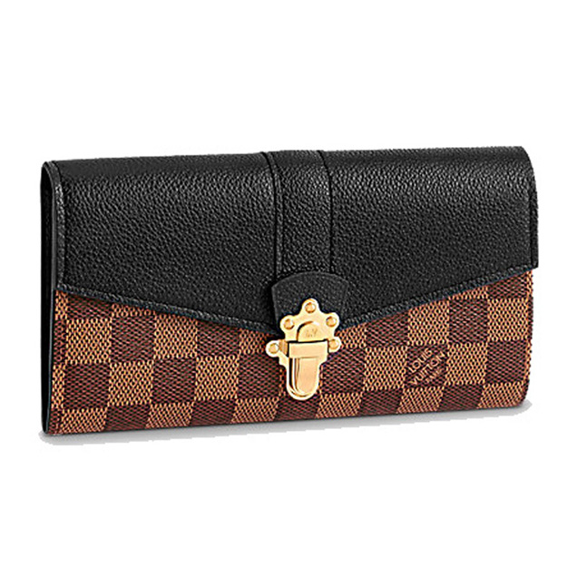 Louis Vuitton Damier Ebene Canvas Clapton Wallet N64449 Black