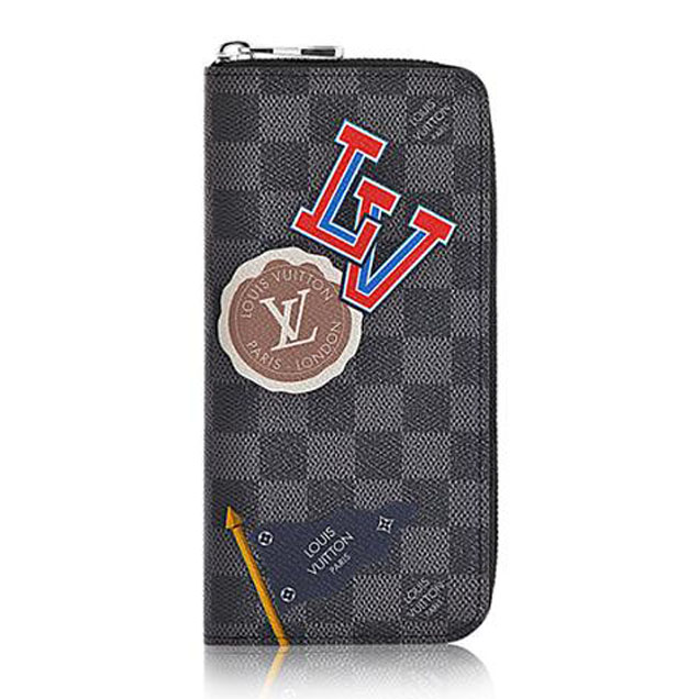 Louis Vuitton Zippy Wallet Vertical N64443 Damier Graphite Stickers