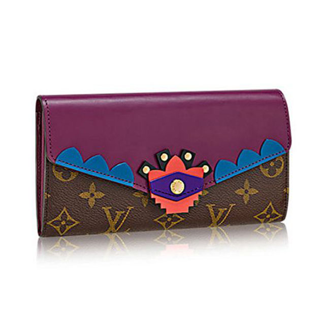 LLouis Vuitton M61347 Sarah Wallet Totem Monogram Canvas