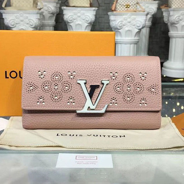 Louis Vuitton original CAPUCINES WALLET M62556 pink