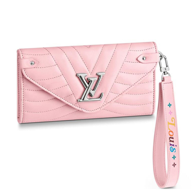 Louis Vuitton New Wave Long Wallet M63729 Pink Smooth Calf Leather