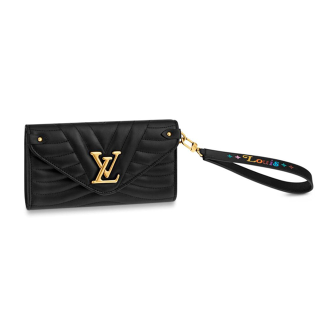 Louis Vuitton New Wave Long Wallet M63298 Black Smooth Calf Leather