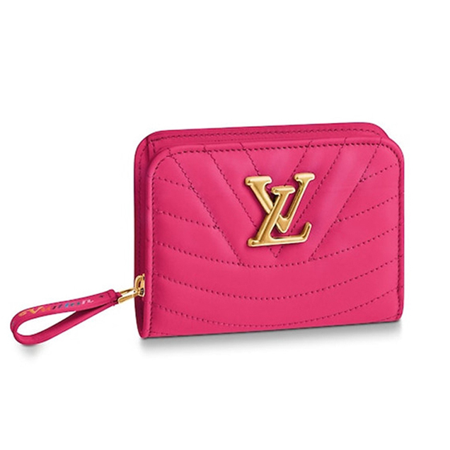 Louis Vuitton New Wave Zipped Compact Wallet M63835 Rose Freesia Pink Smooth Calf Leather