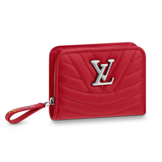 Louis Vuitton New Wave Zipped Compact Wallet M63790 Red Smooth Calf Leather