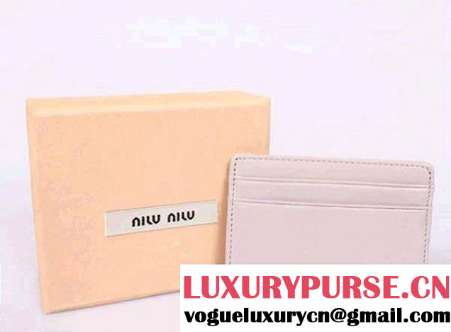 miu miu Calf leather Credit Card Holder 8011 Light Pink