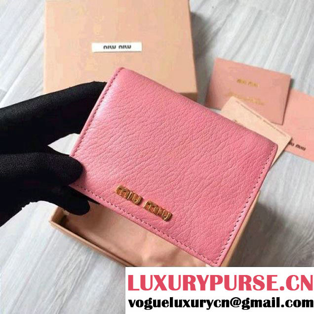 Miu Miu Madras Goat Leather Wallet 5MV204 Pink 2017 (JD-7022202 )