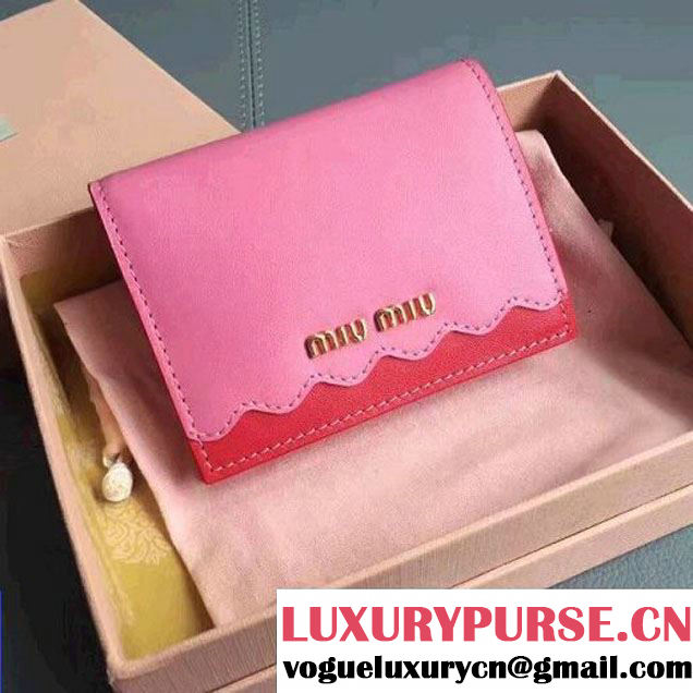 Miu Miu Madras Goat Leather Wallet With Bow 5MV204 Pink 2017 (JD-7060812 )