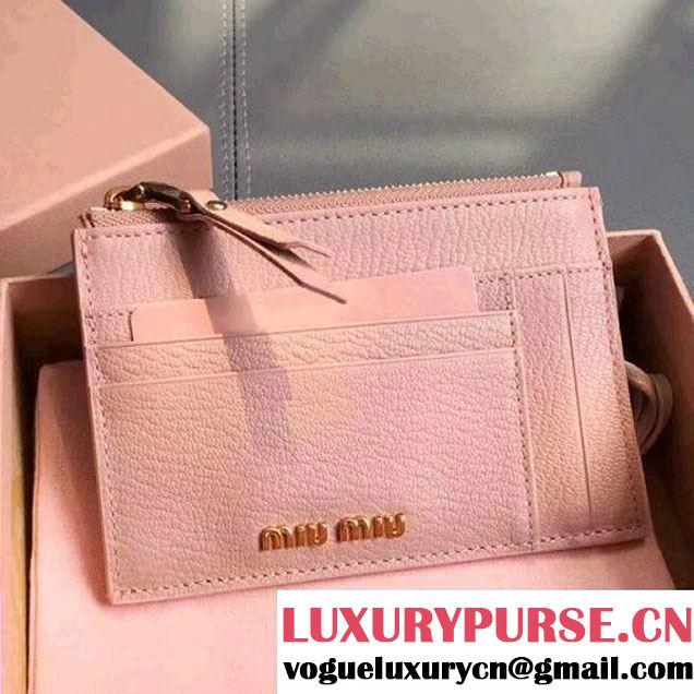 Miu Miu Goatskin Card Holder Wallet 5MC446 Pink 2017 (JD-7112017 )