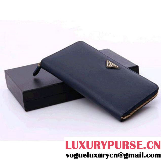 Prada Saffiano Zip-Around Continental Wallet, BLACK (22114 ) (22114 )