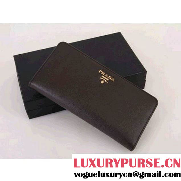 PRADA WALLET IN SAFFIANO LEATHER BROWN 1M1246 (SKU: #128026 ) (SKU: #128026 )