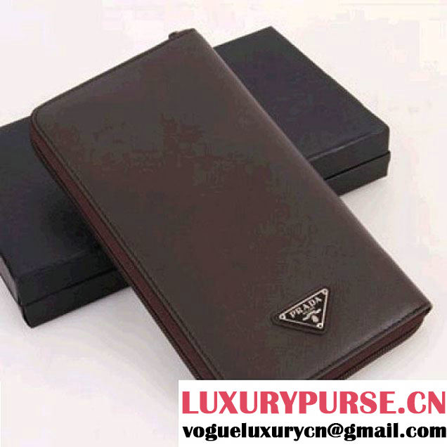 PRADA WALLET IN SAFFIANO LEATHER BROWN 2N0724A (SKU: #312154 ) (SKU: #312154 )